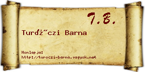 Turóczi Barna névjegykártya