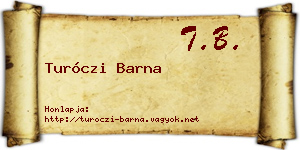 Turóczi Barna névjegykártya