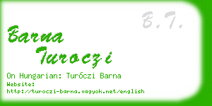 barna turoczi business card